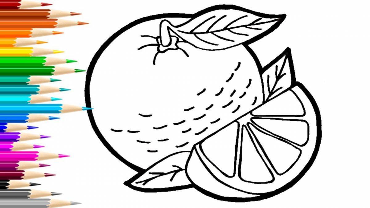 Bold orange coloring book for kids