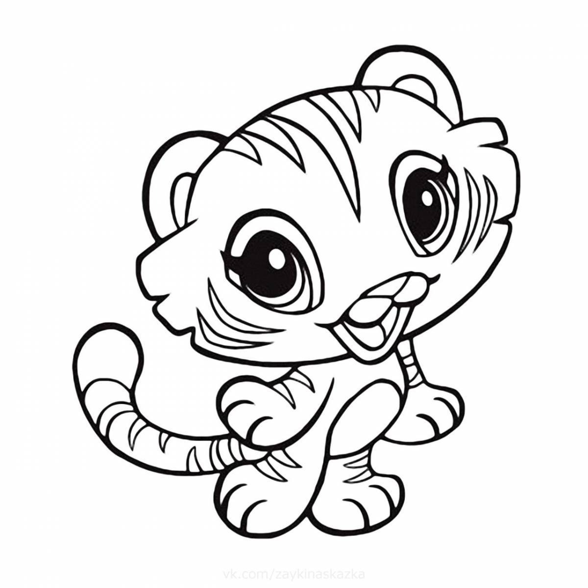 Vibrant tiger cub coloring page