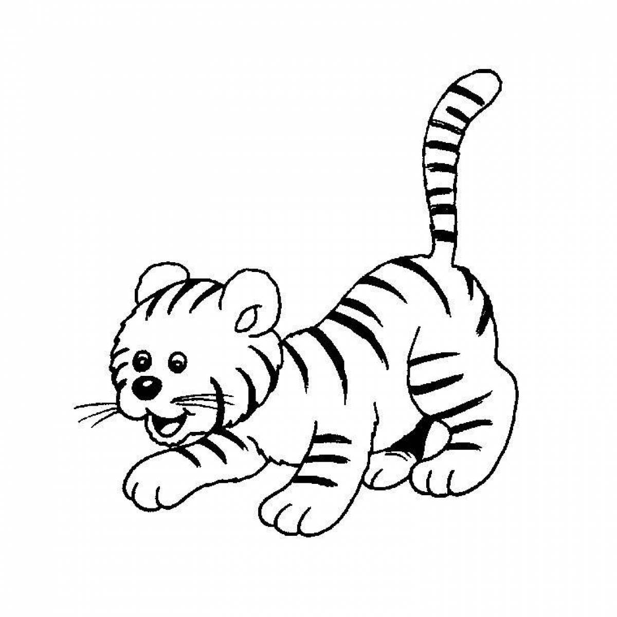 Coloring bright tiger cub