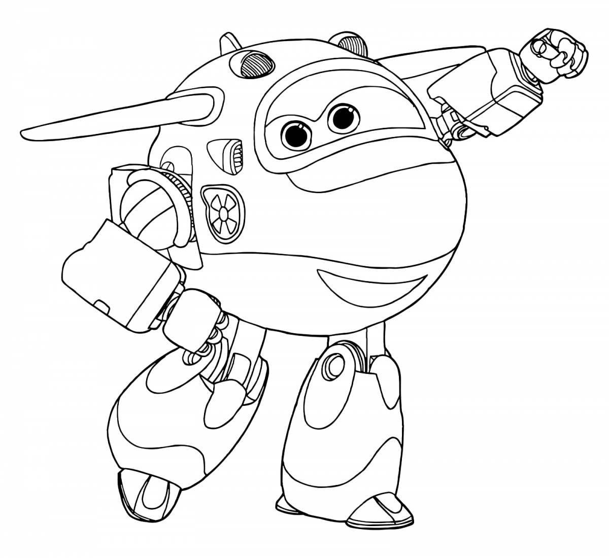 Colorful super wings coloring pages for kids