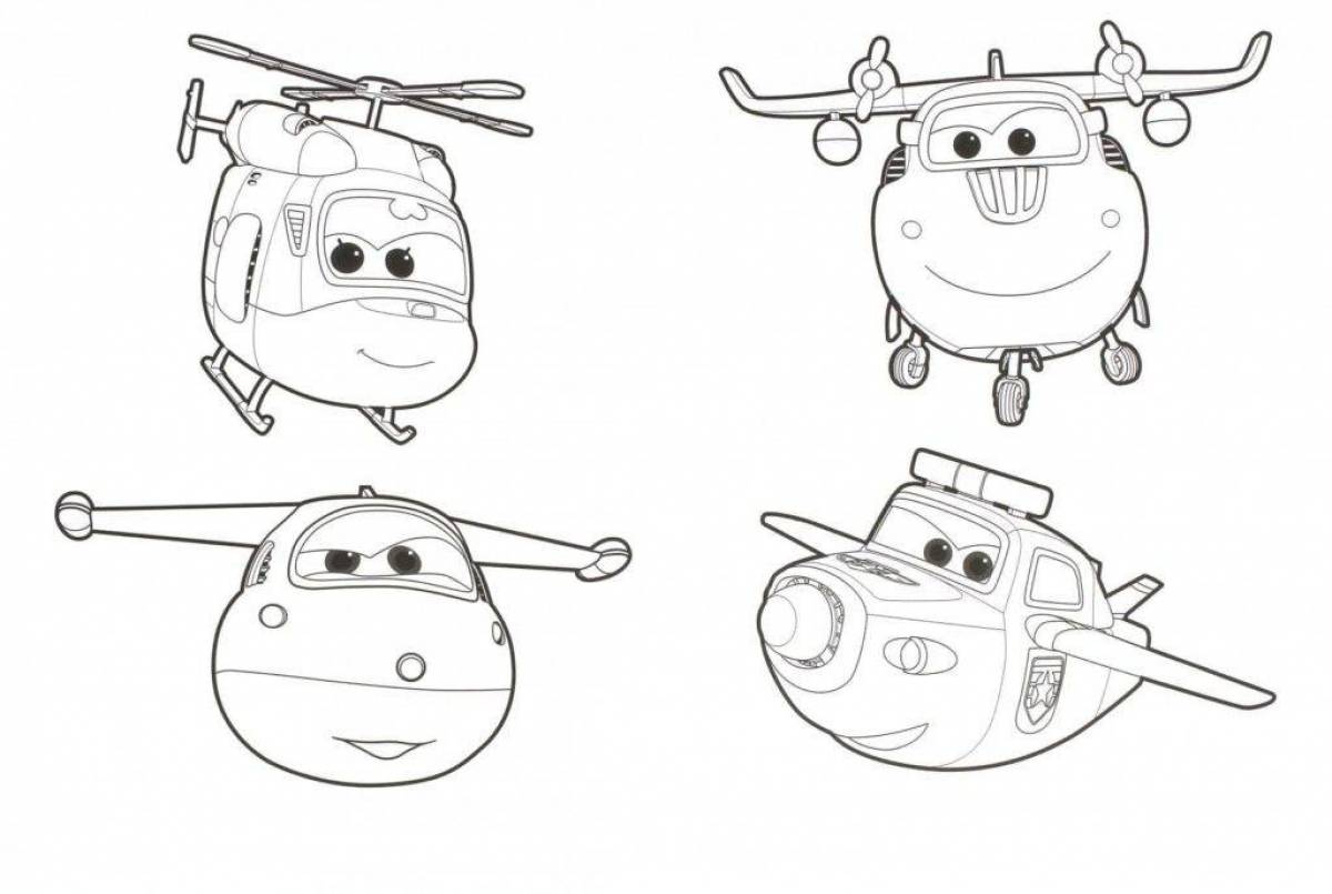 Coloring pages super wings for kids