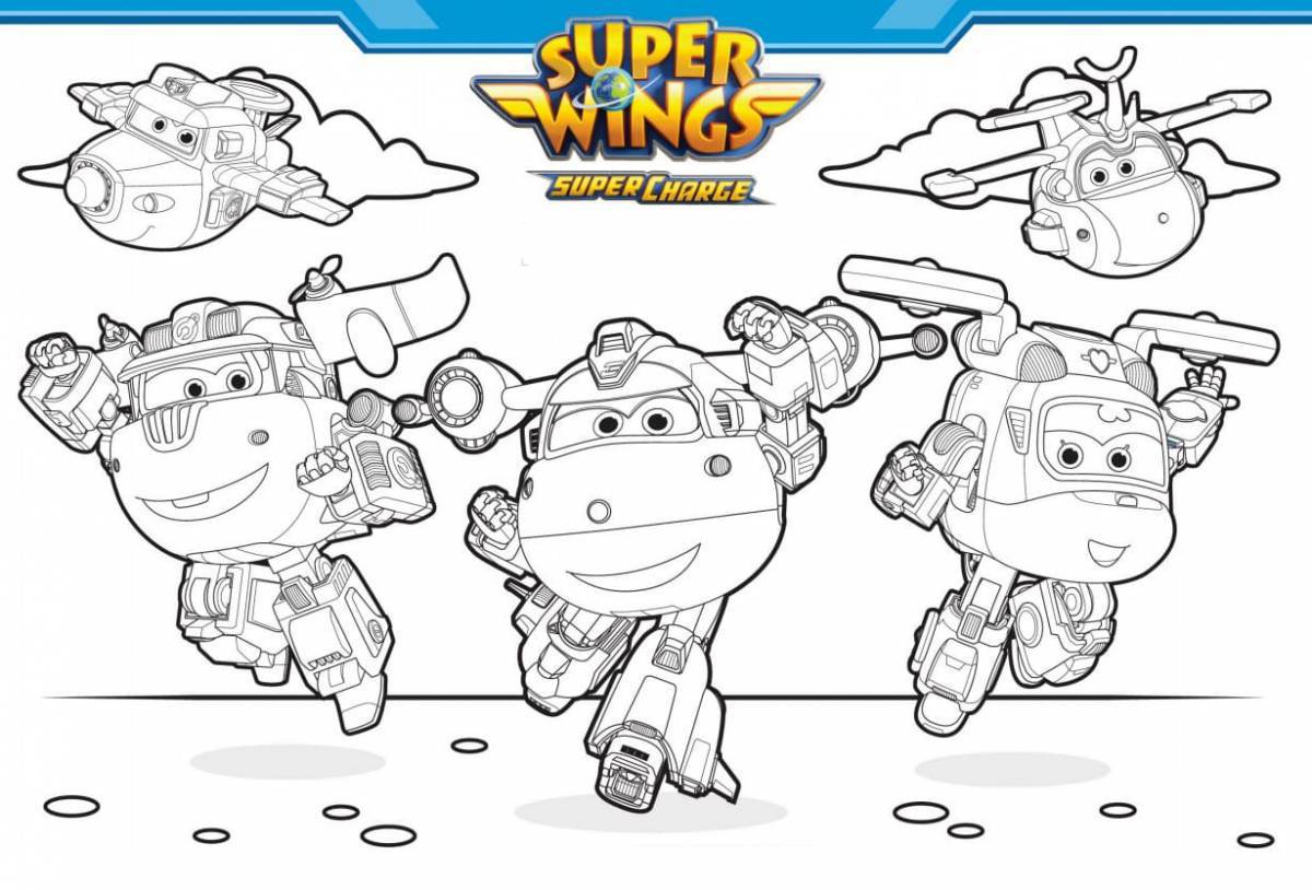 Fun super wings coloring book for kids