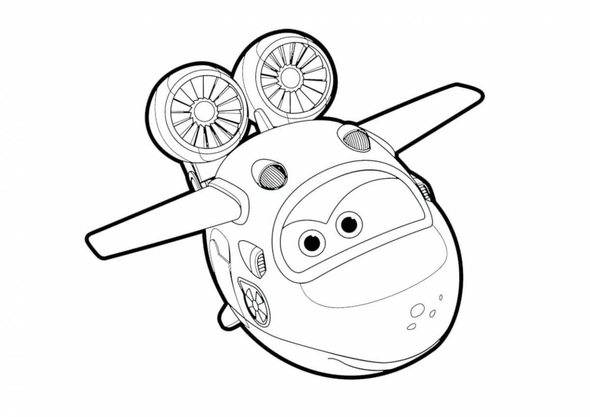 Playful super wings coloring page for kids