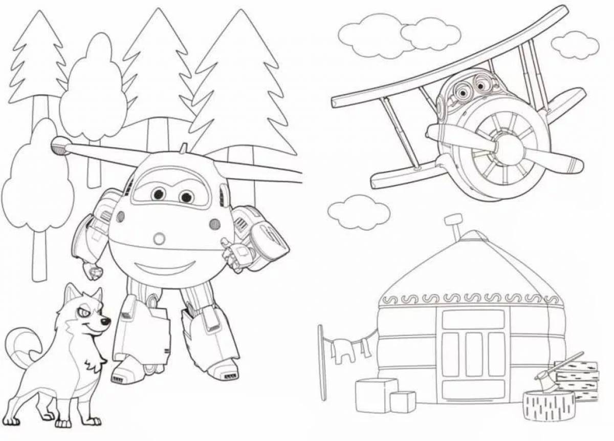 Exciting super wings coloring book for kids