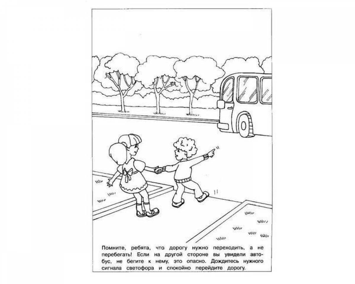 Inspiring traffic rules coloring pages for babies