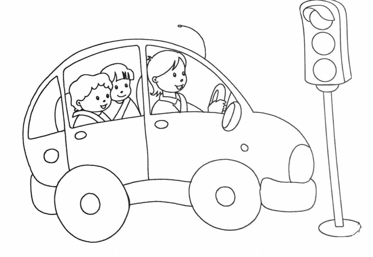 Stimulating traffic rules coloring pages for teens