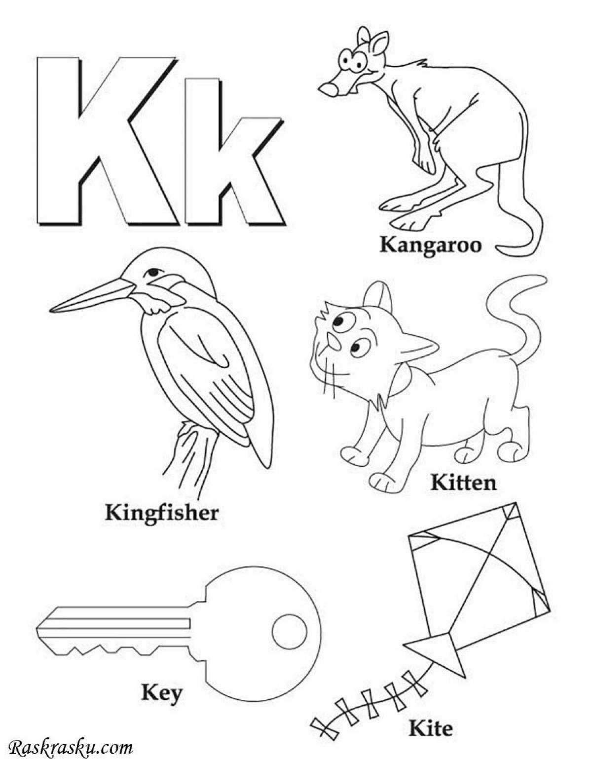 Children's alphabet coloring for children Grade 2