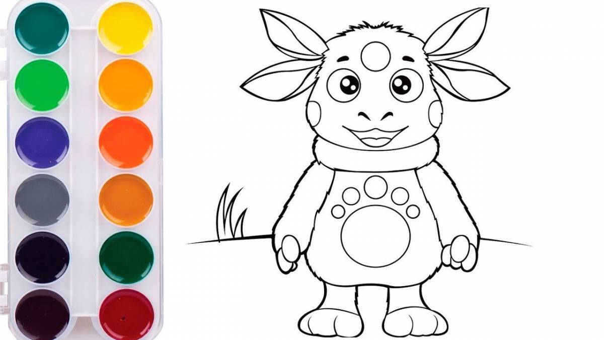 Coloring page charming computer mouse
