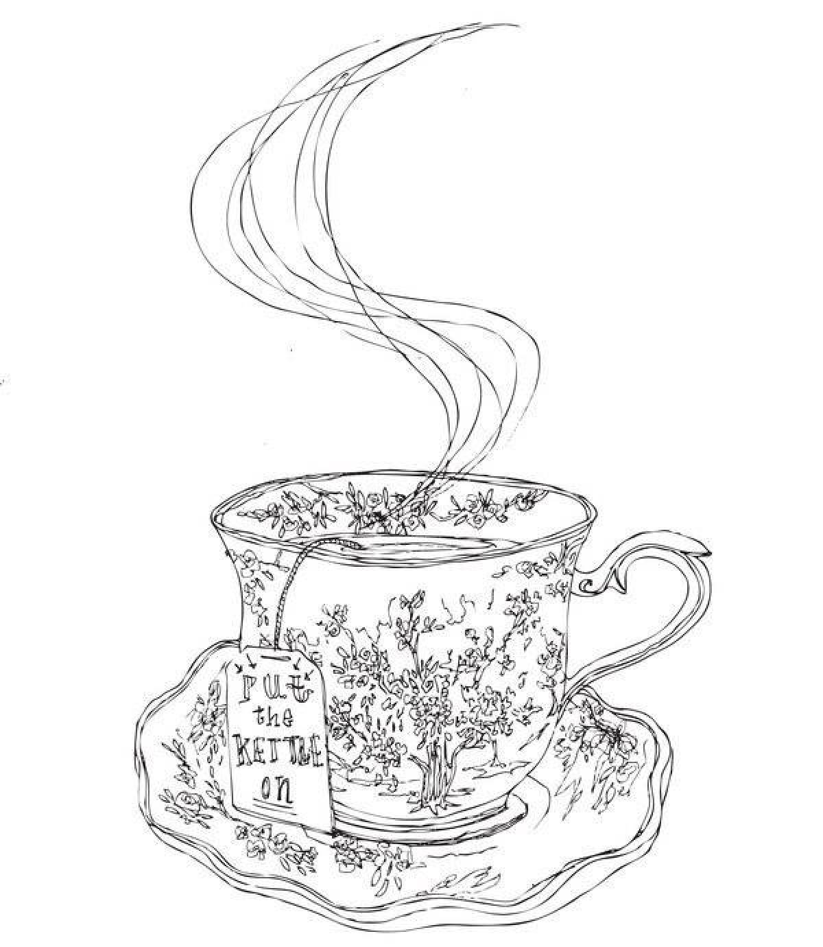 Gourmet tea coloring page