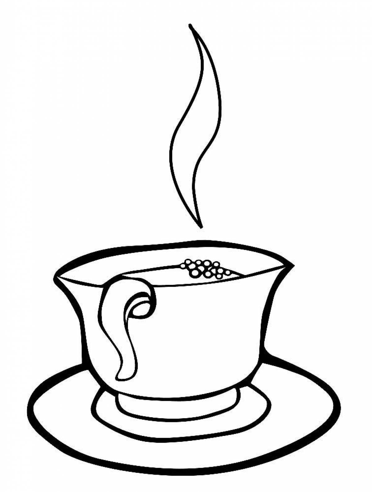 Blissful tea coloring page