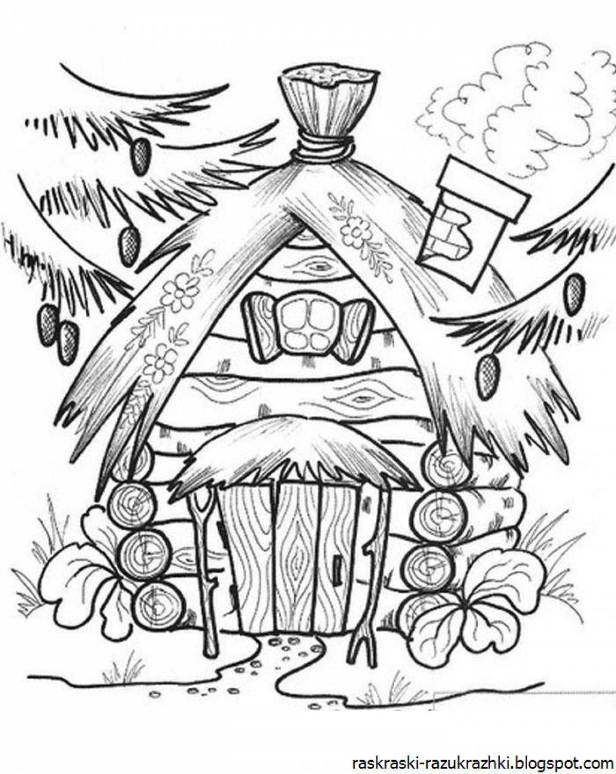 Great hut coloring page