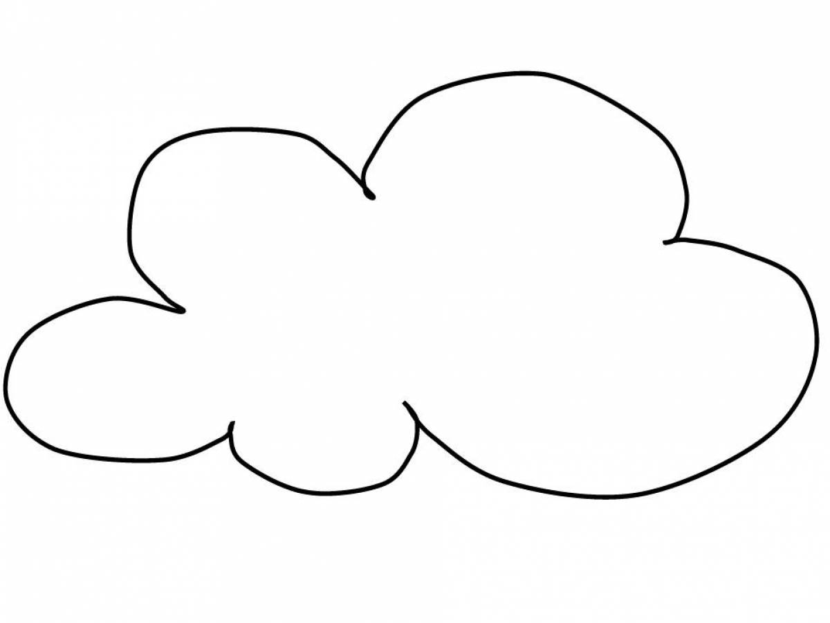 Игривая страница раскраски маленького облачка