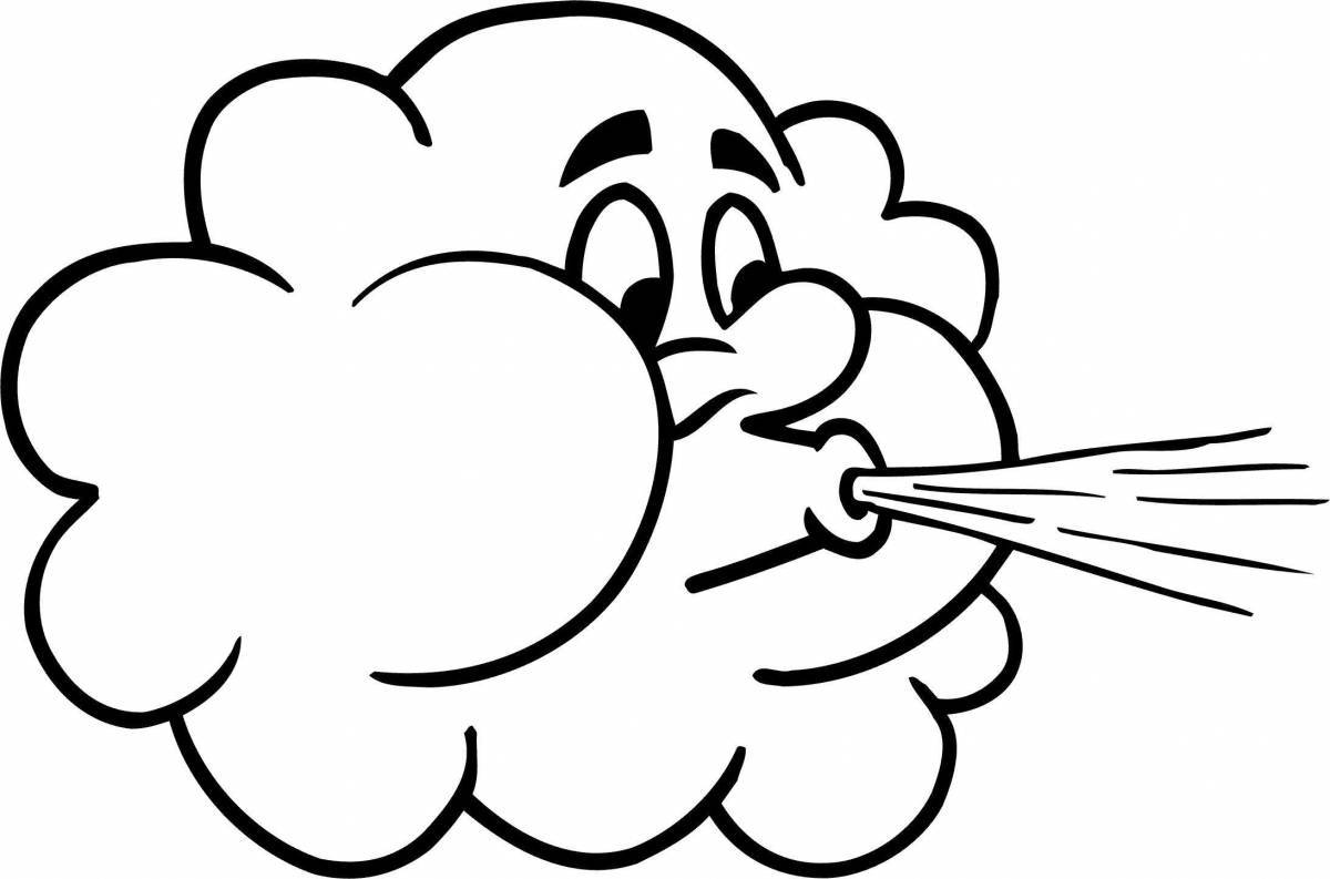 Coloring page twinkling small cloud