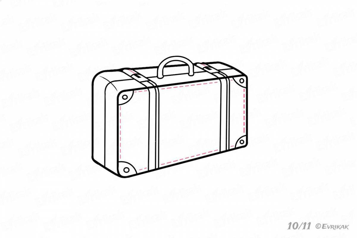 Colorful suitcase coloring book