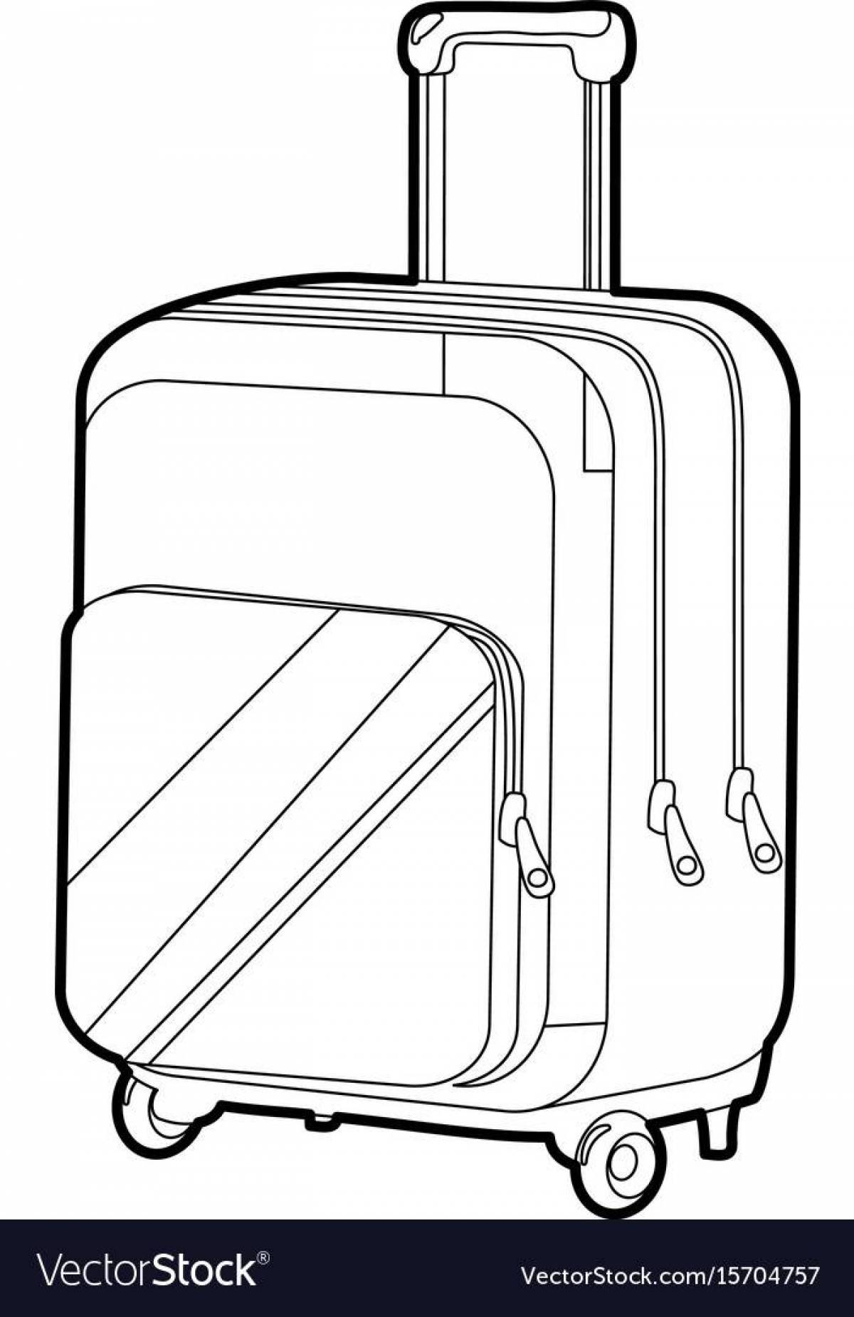 Playful suitcase coloring page
