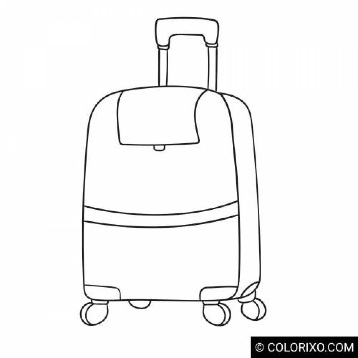 Fun suitcase coloring page