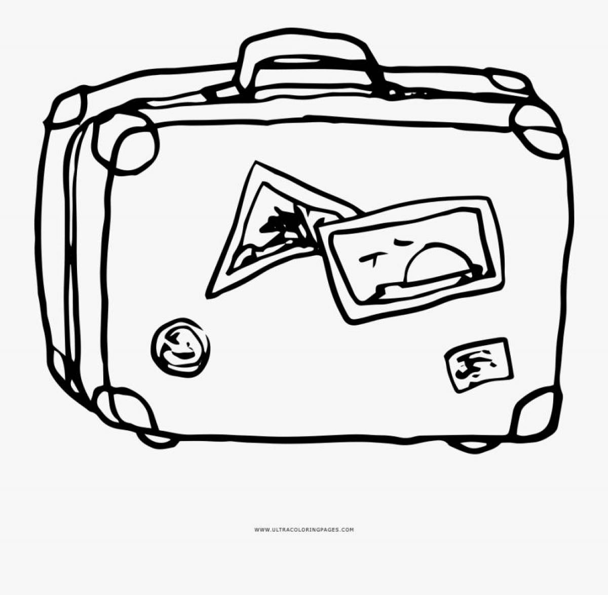 Coloring book bold suitcase