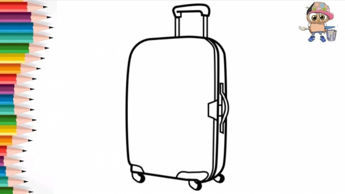 Amazing suitcase coloring page