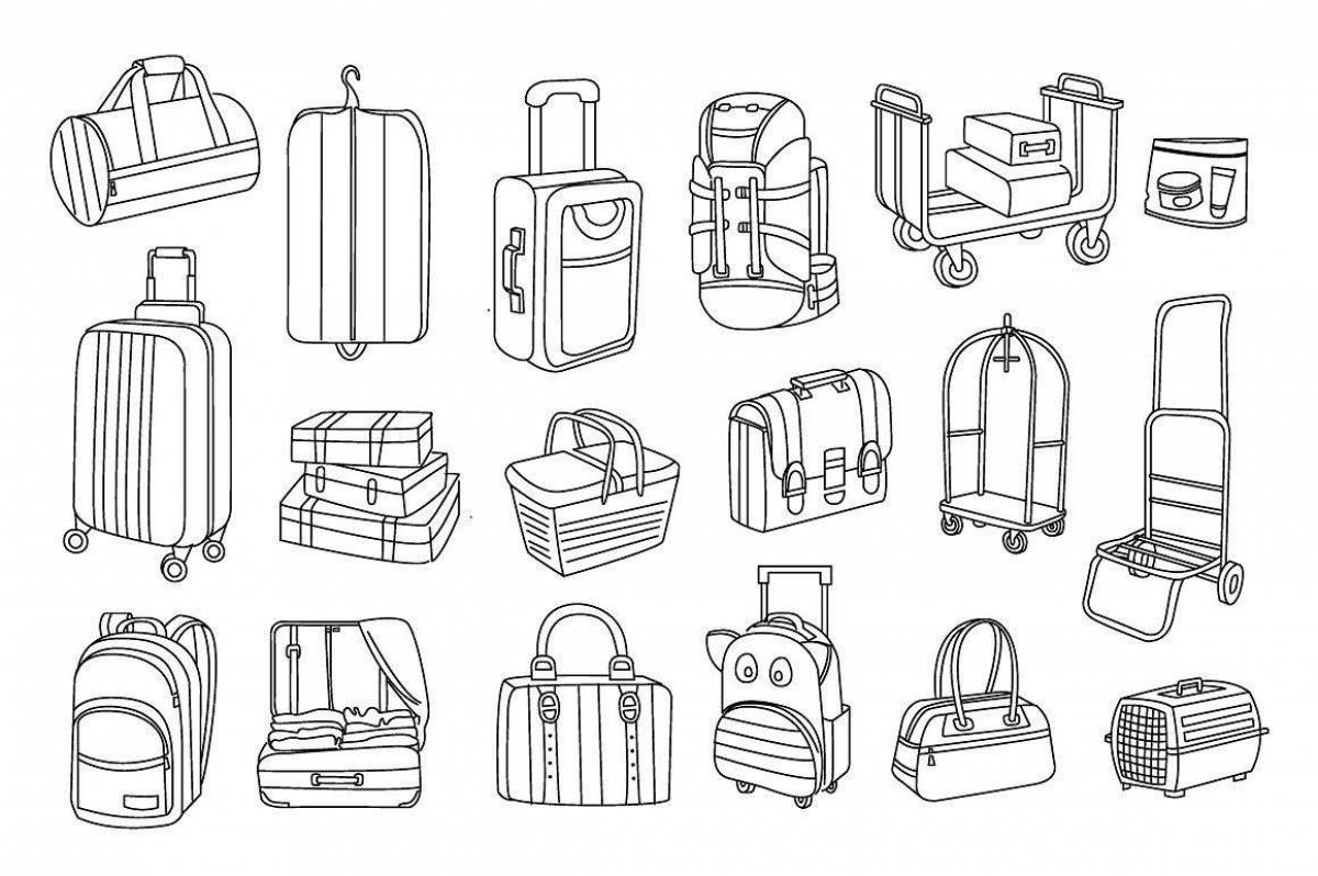 Gorgeous suitcase coloring page