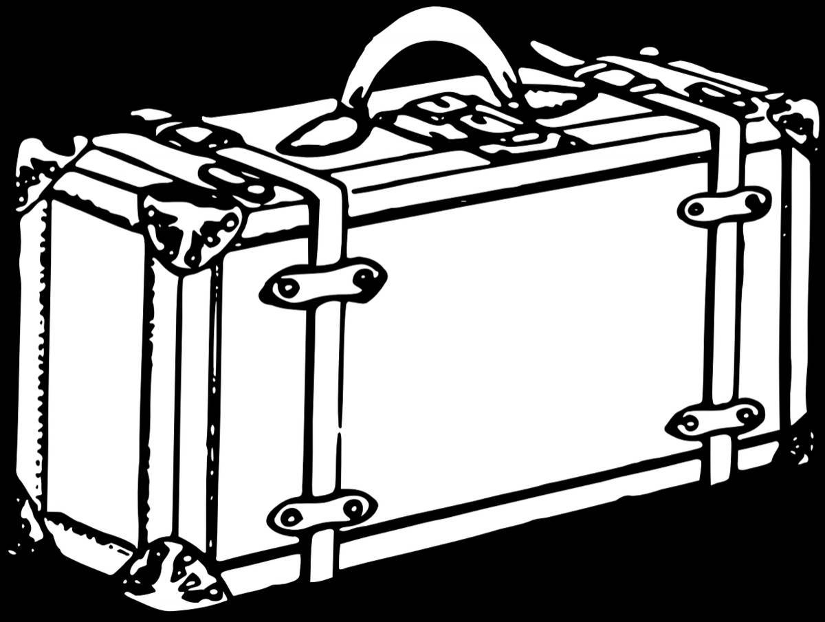 Cute suitcase coloring page