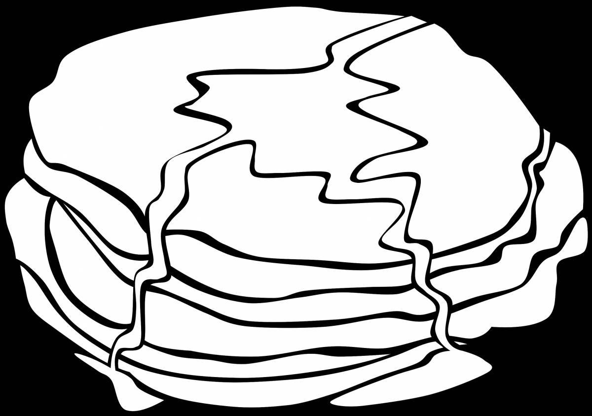 Coloring page colorful pancakes