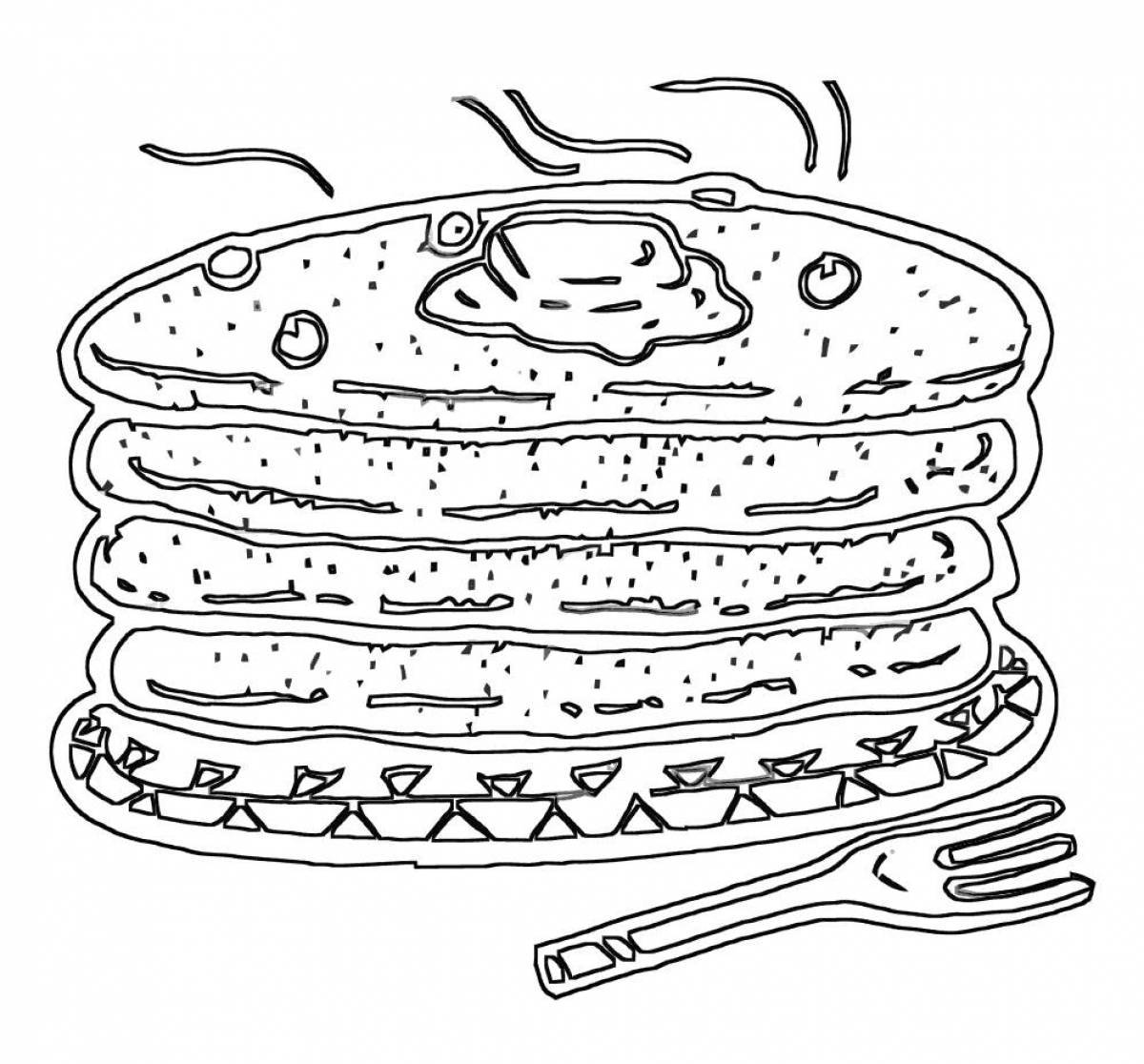 Coloring appetizing pancakes