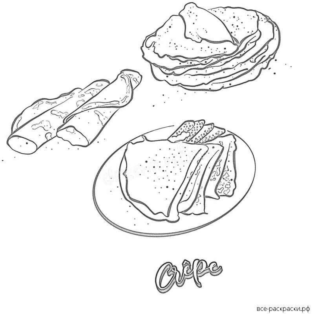 Seductive pancake coloring page