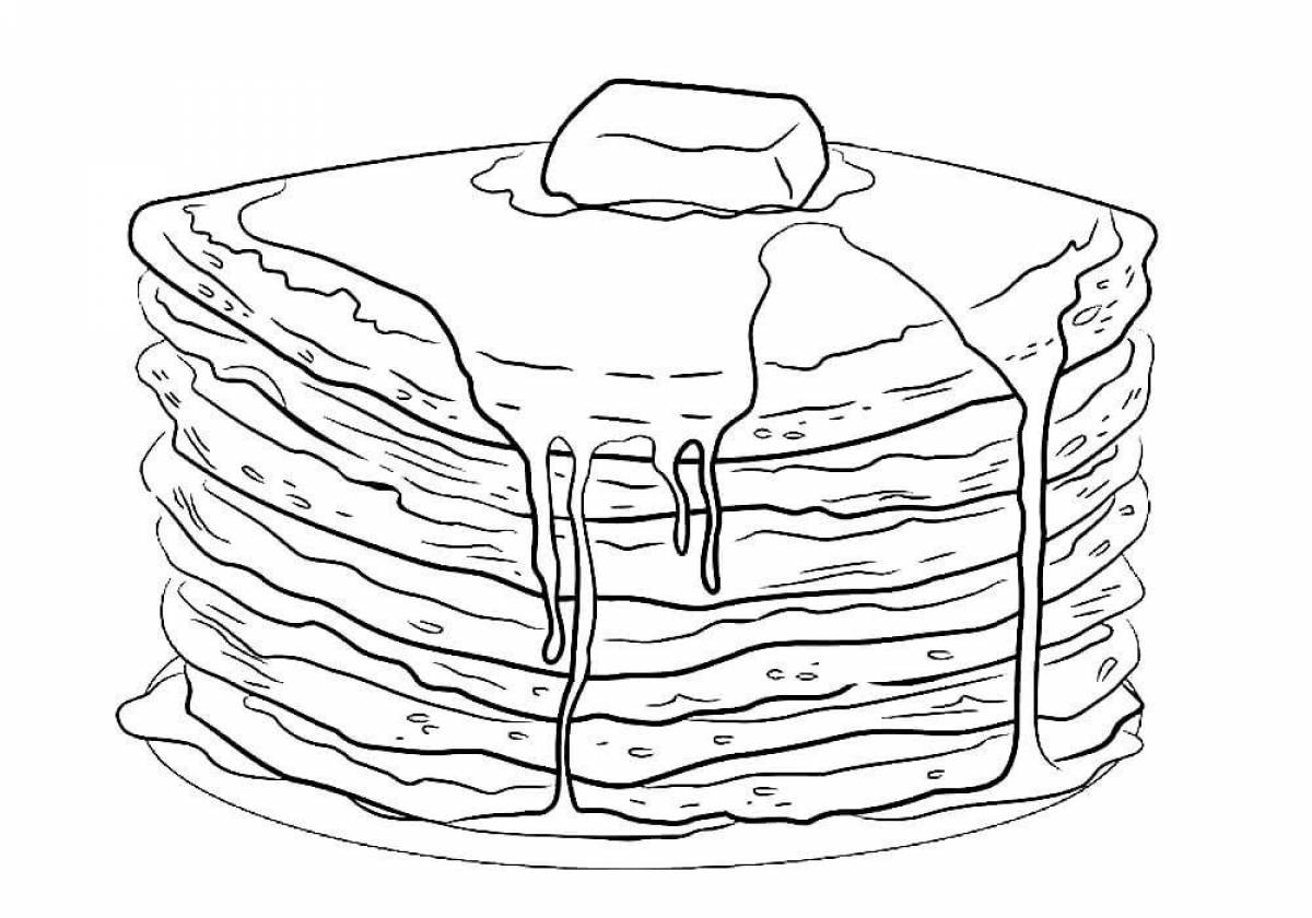 Irresistible pancake coloring page