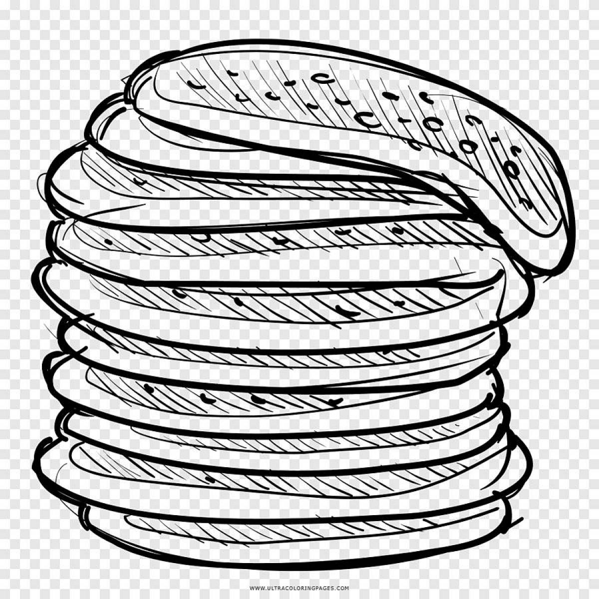 Coloring page fragrant pancakes