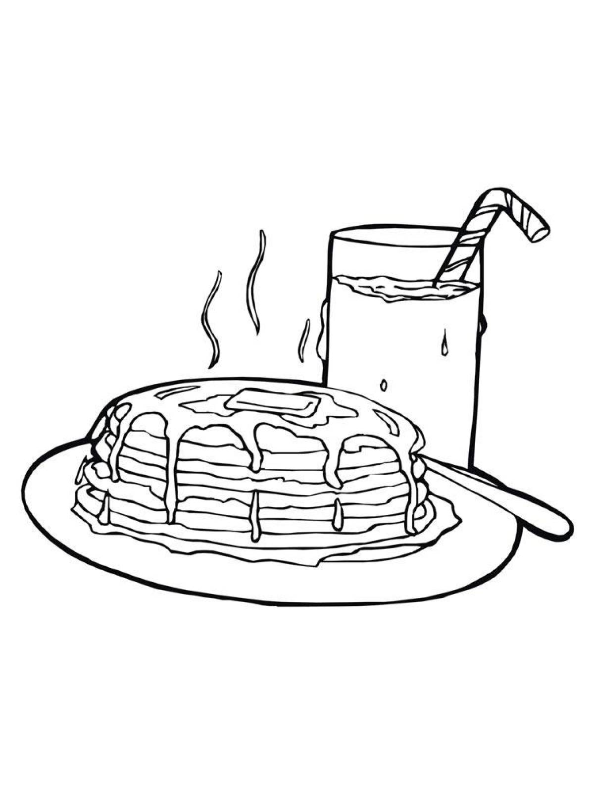 Coloring page healthy pancakes