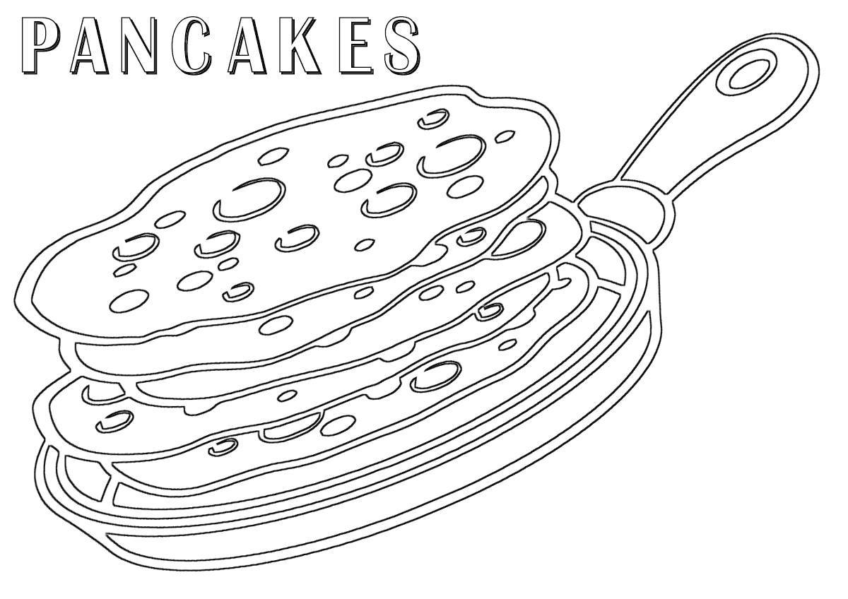Coloring page pancakes with frost