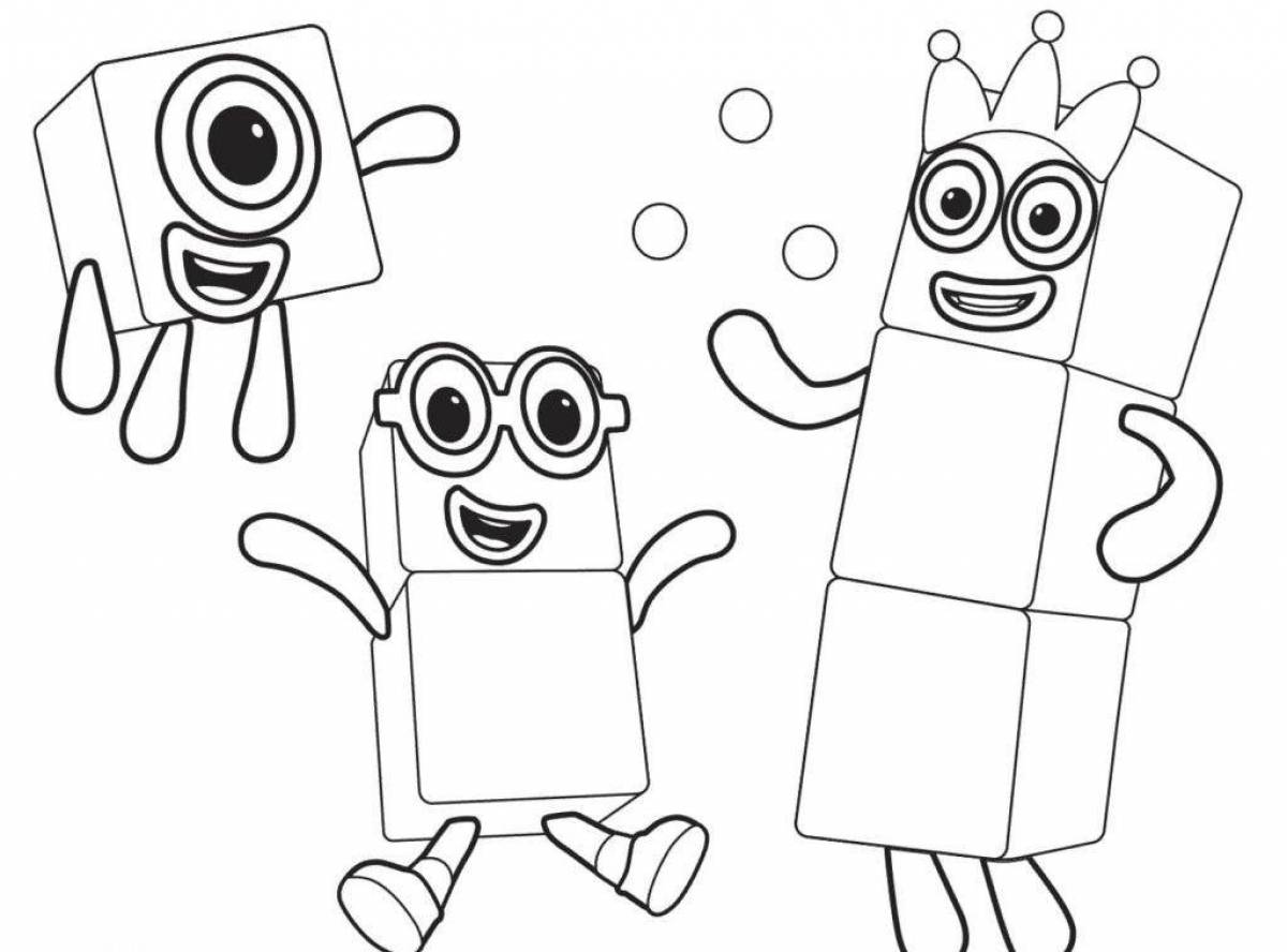 Fun coloring book with number blocks