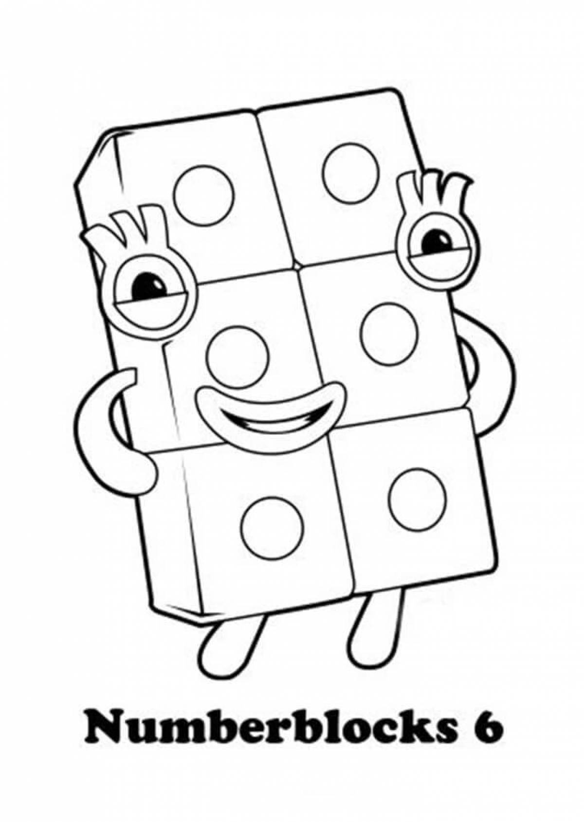 Creative coloring book with number blocks