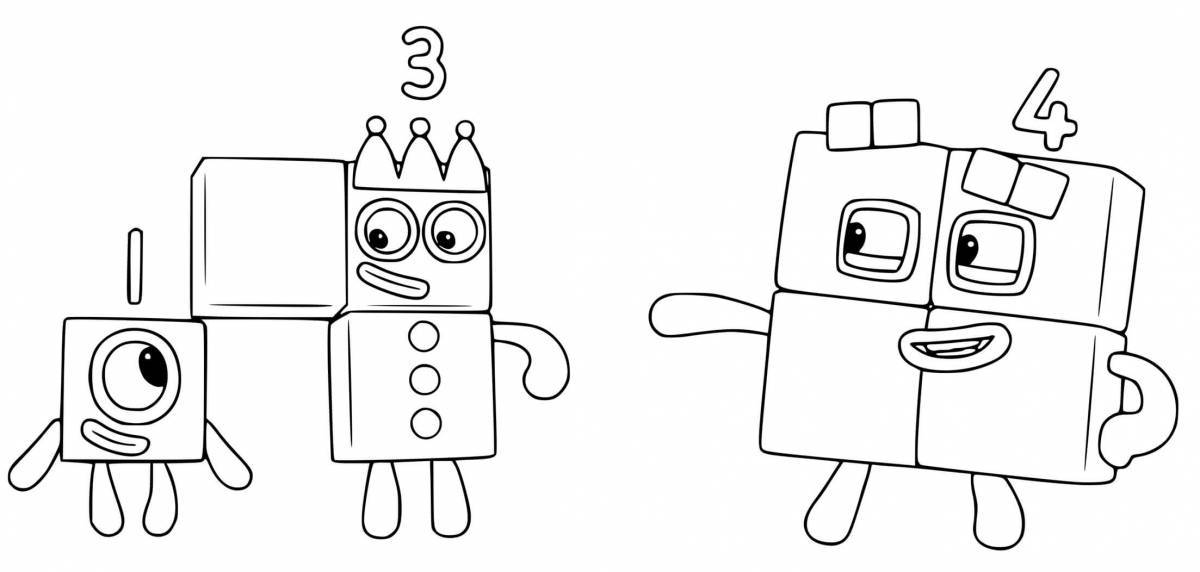 A fun coloring book with number blocks