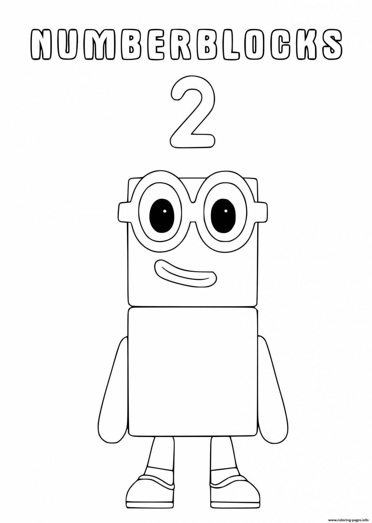 Coloring book with number blocks