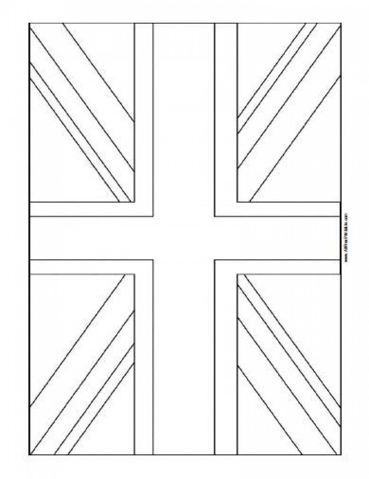 Awesome UK flag coloring page
