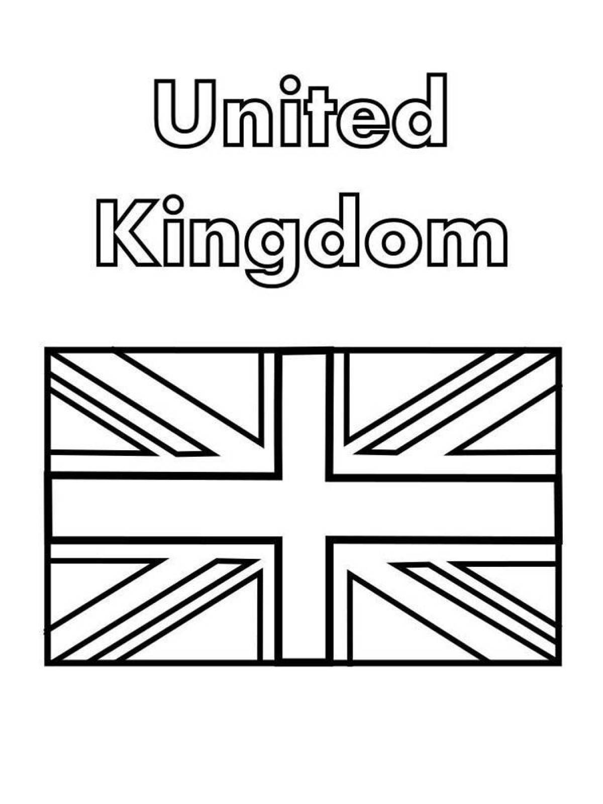Exquisite UK flag coloring page