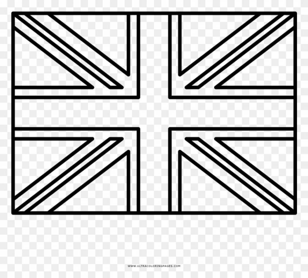 Раскраска ослепительный флаг великобритании