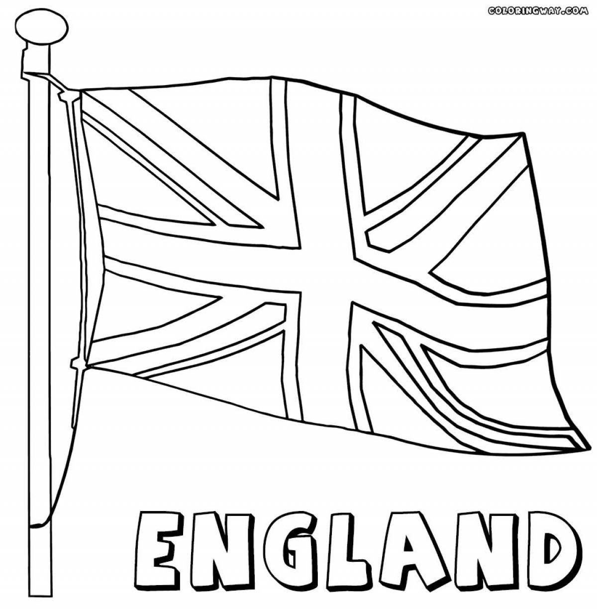 Impressive UK flag coloring page