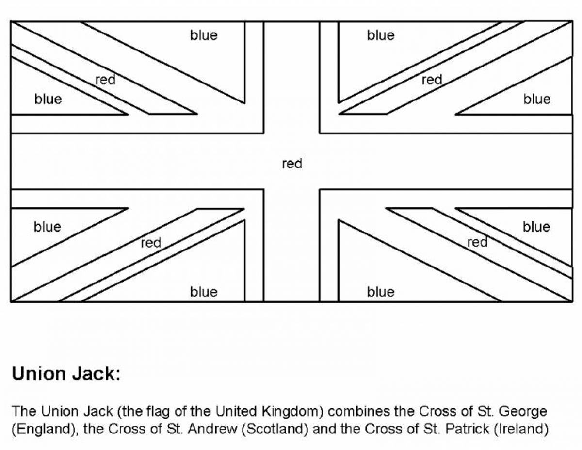 Luxury UK flag coloring page