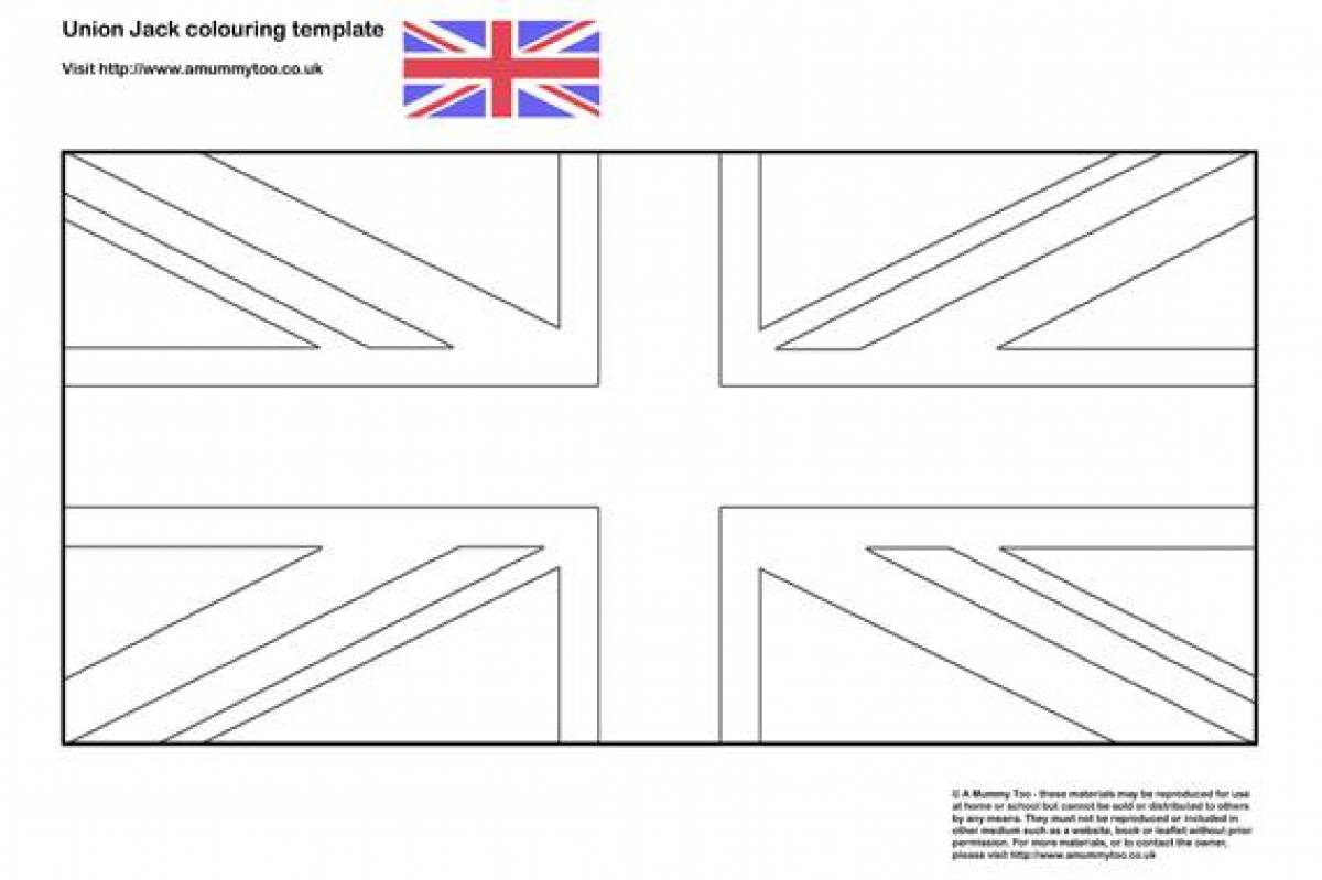 Флаг Великобритании — раскраска для детей. Распечатать бесплатно.