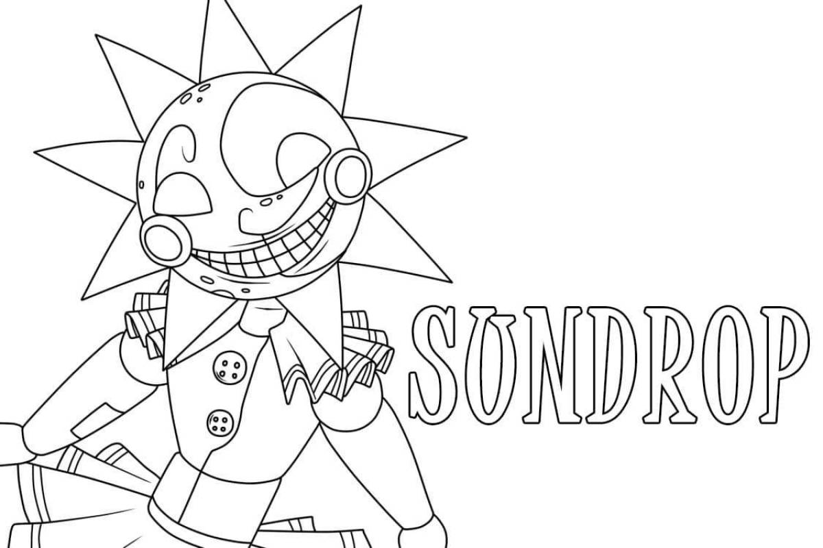 Unusual sun animatronic coloring pages
