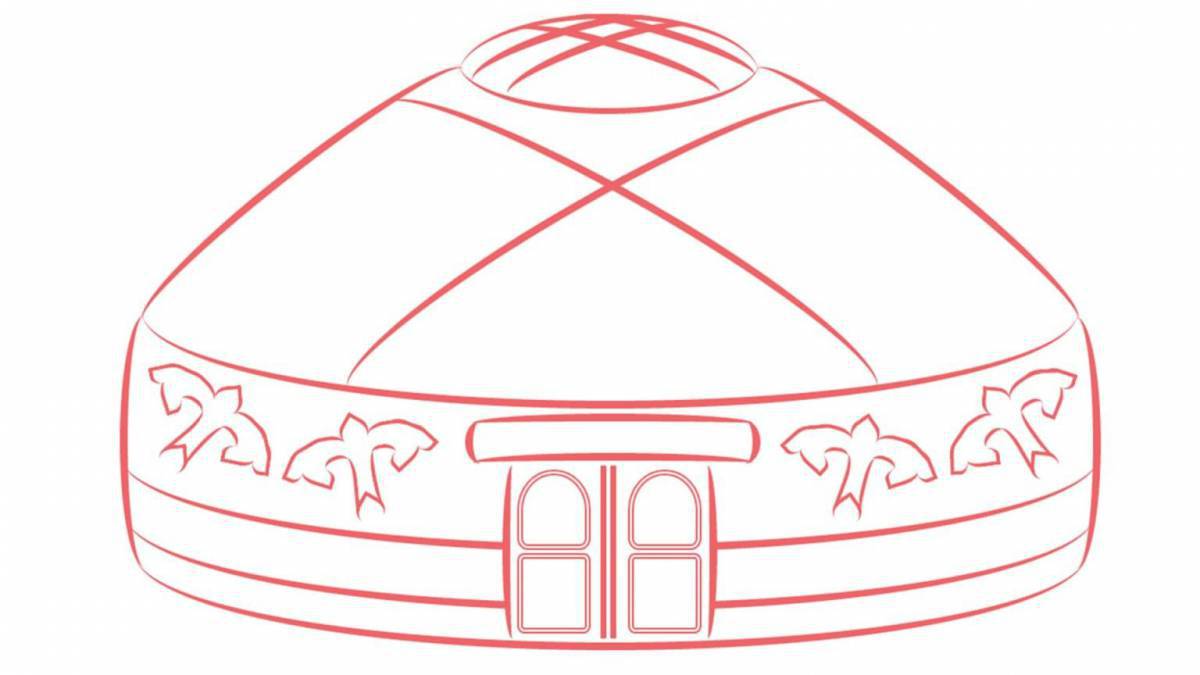 Exquisite yurt coloring book for kids