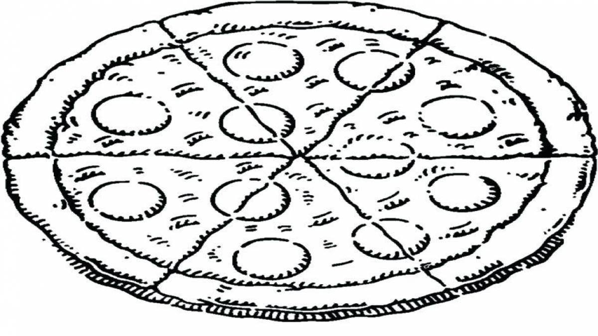 Delicious pizza coloring book for kids