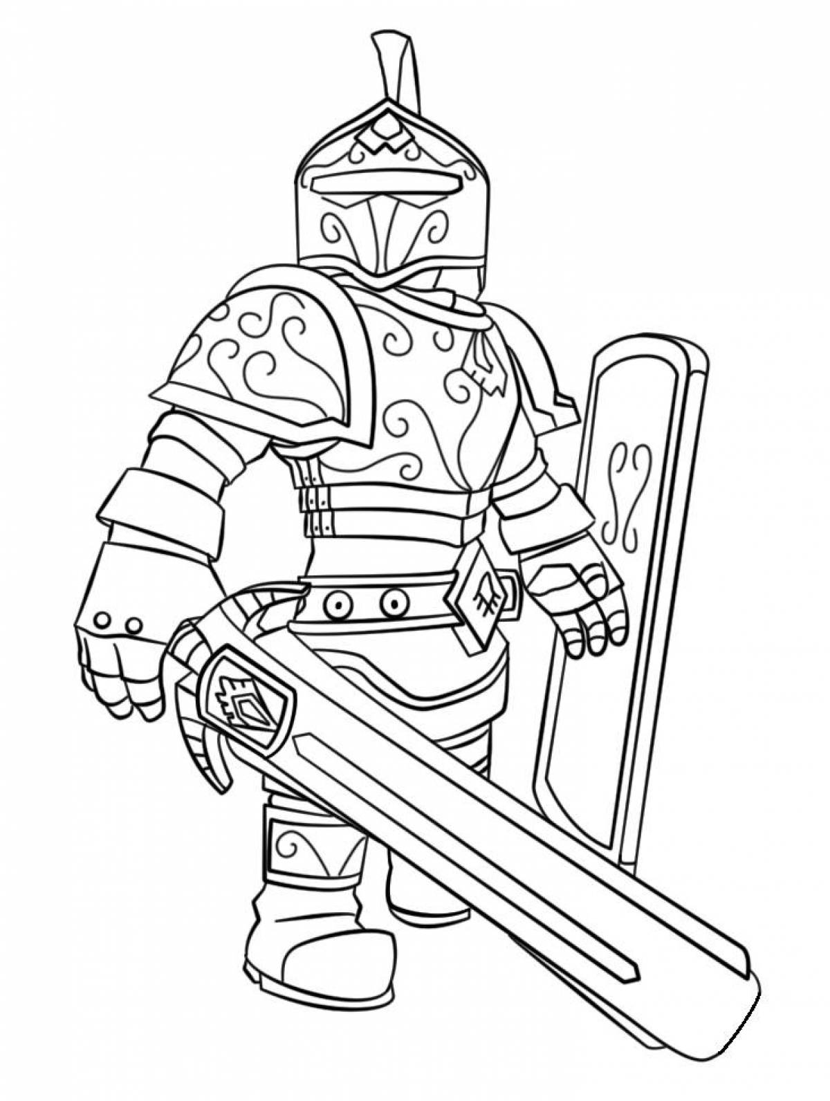 Playful roblox coloring page for boys