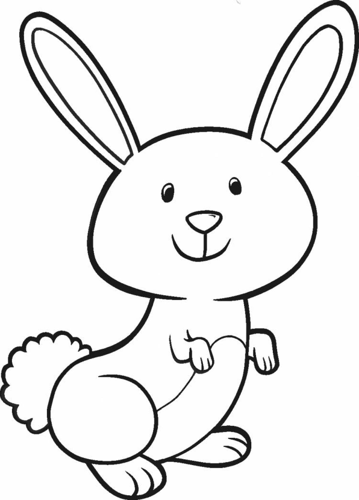 Adorable hare coloring book for kids