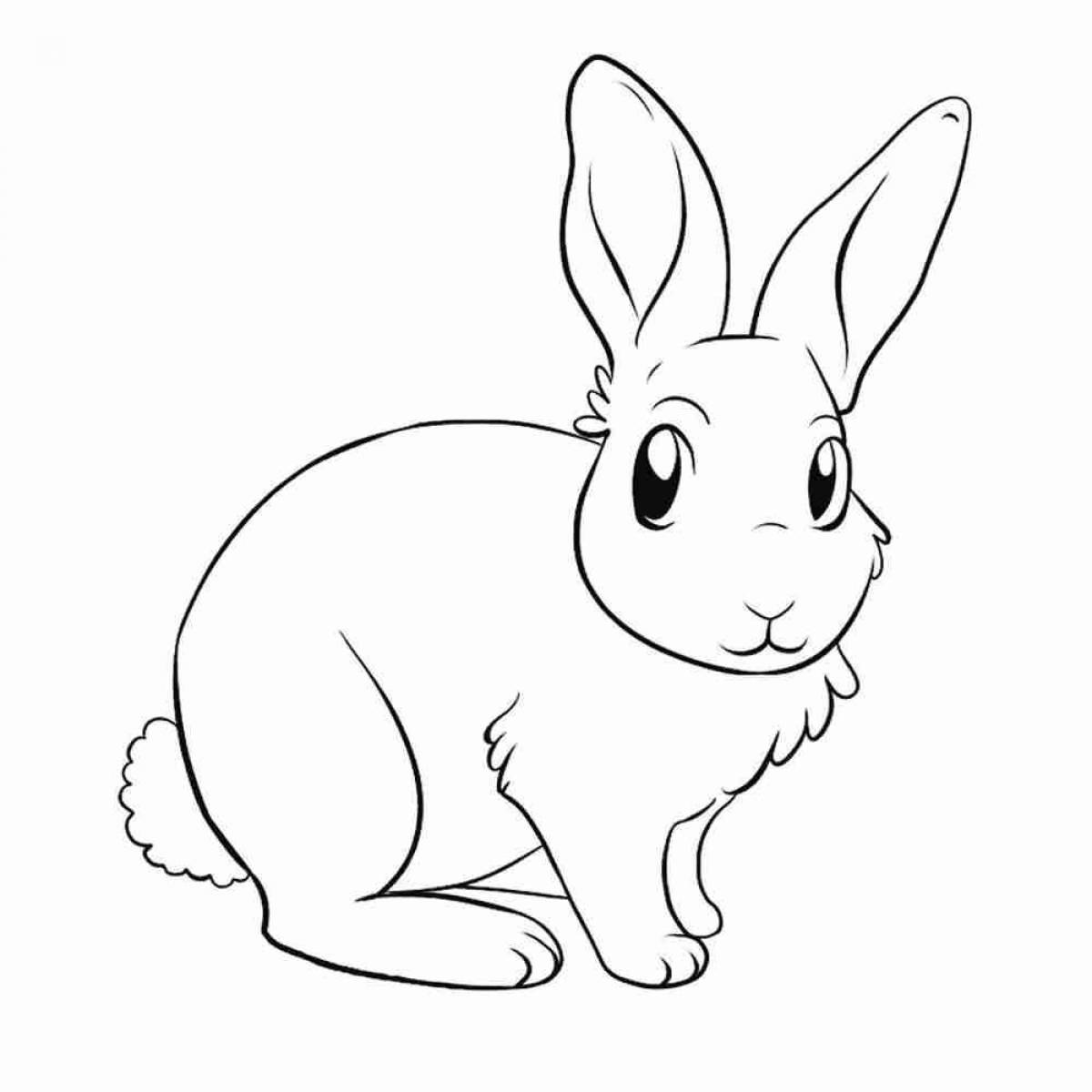 Playtime coloring hare picture for kids