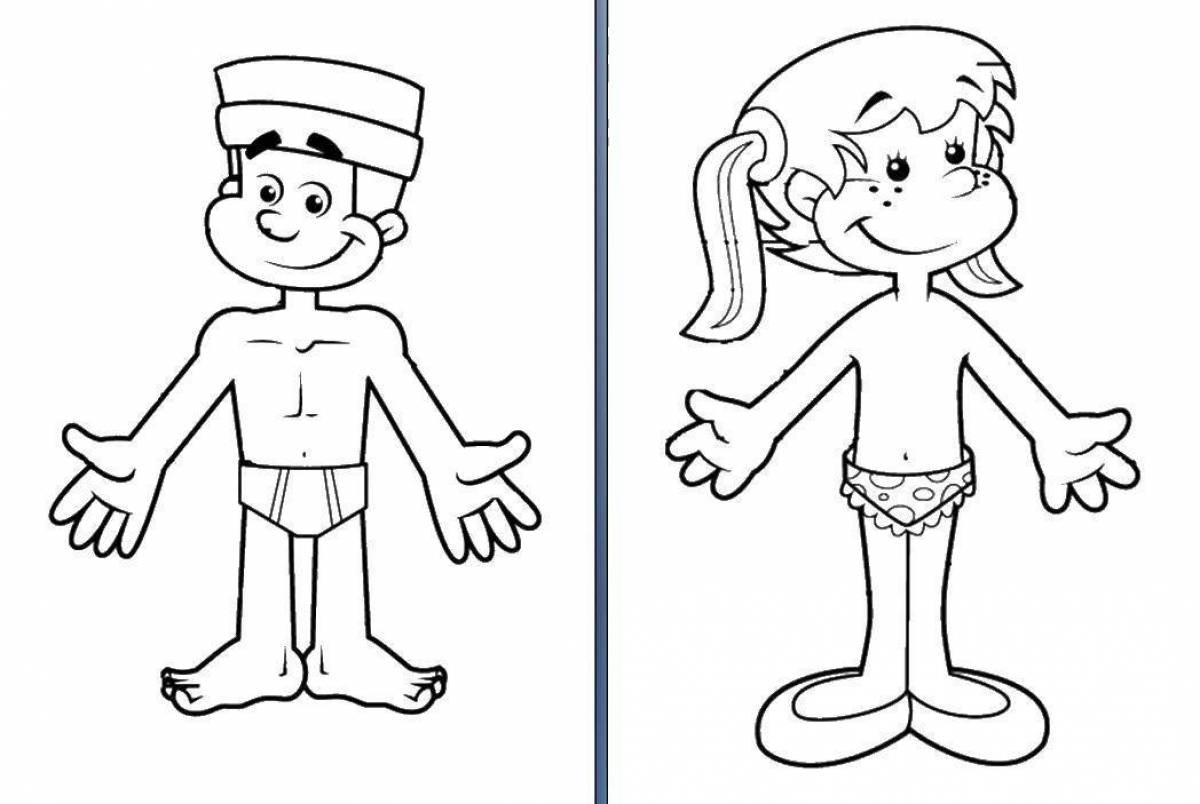 Entertaining coloring of the human body for beginners