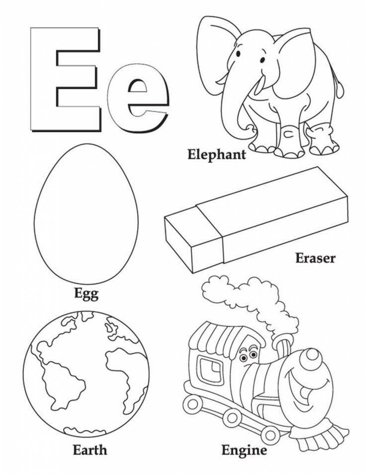 Увлекательная раскраска английского алфавита для детей