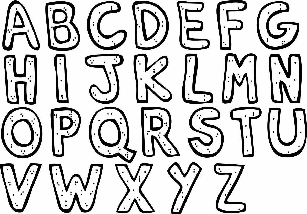 Красочная раскраска английского алфавита для дошкольников